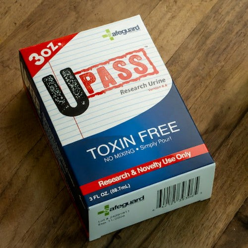 Genuine Upass box — lot number and expiration date printed next to the UPC